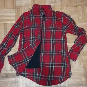 Red and Blue Plaid Flannel Shirt!